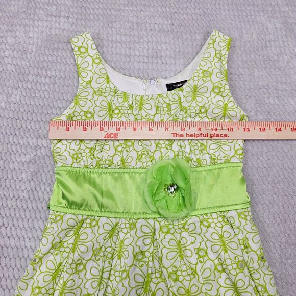 Girl's Beautiful Flowy Green and white Dress Size 7 Great for Spring or Easter - Picture 10 of 14